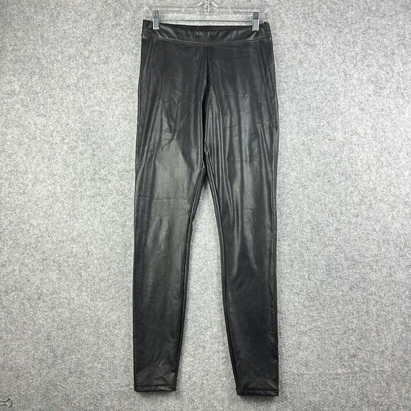 Express Faux Leather Pull On Pants Womens Small Black Skinny City Goth Leggings - Picture 1 of 14